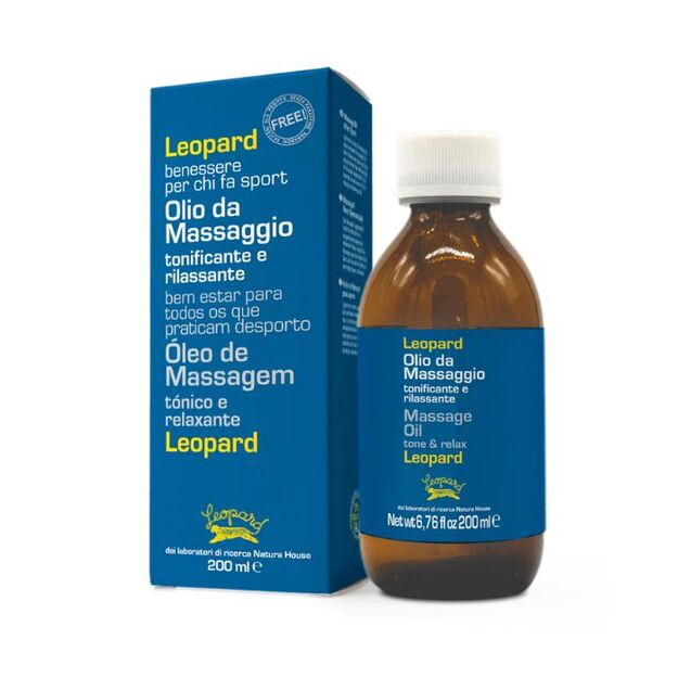 NATURA HOUSE LEOPARD SPORT Tonizuojantis ir atpalaiduojantis masažinis aliejus 200 ml